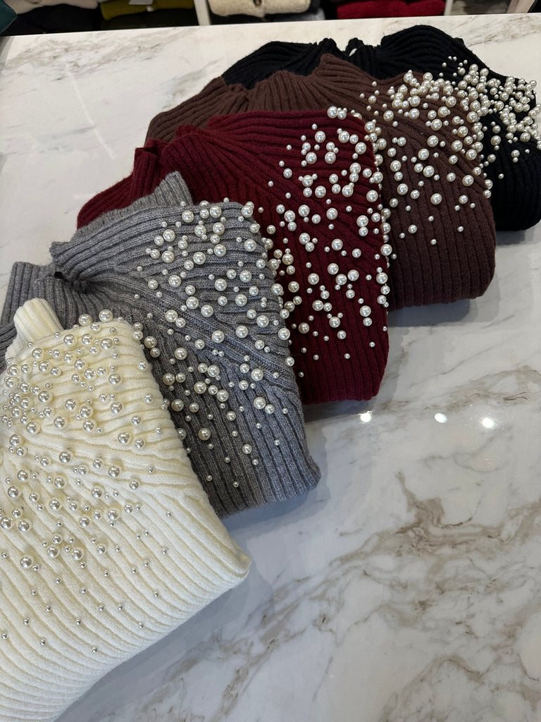 HaveOne•Maglione coste con perle•Più colori