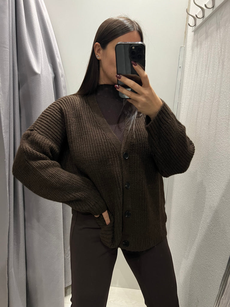 BLK30 LUMINA•Cardigan over con foulard•Più colori