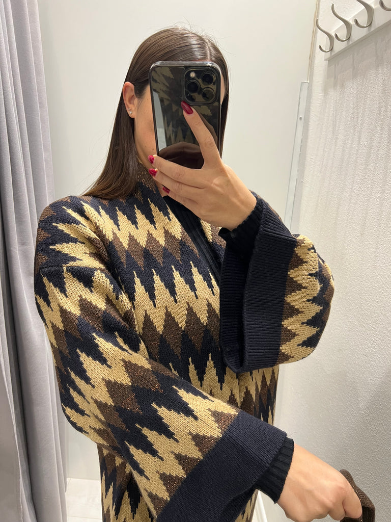 ViCOLO•Cardigan lungo lurex zig-zag•Più colori