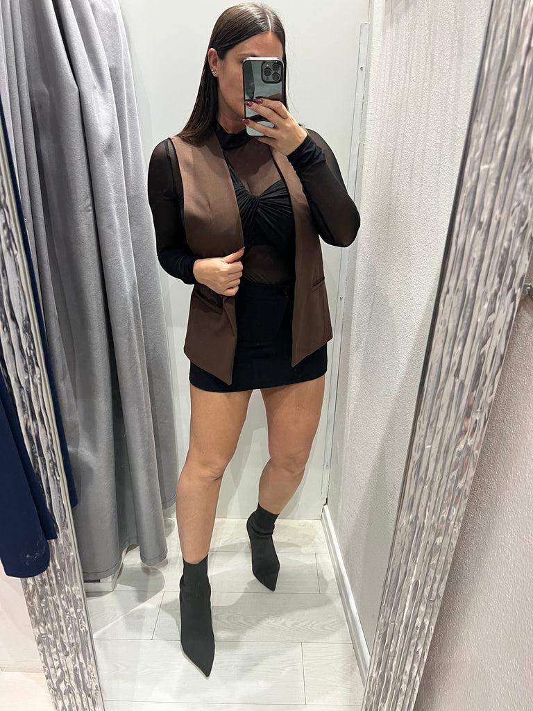 HaveOne•Gonna pantaloncino vita asimmetrica