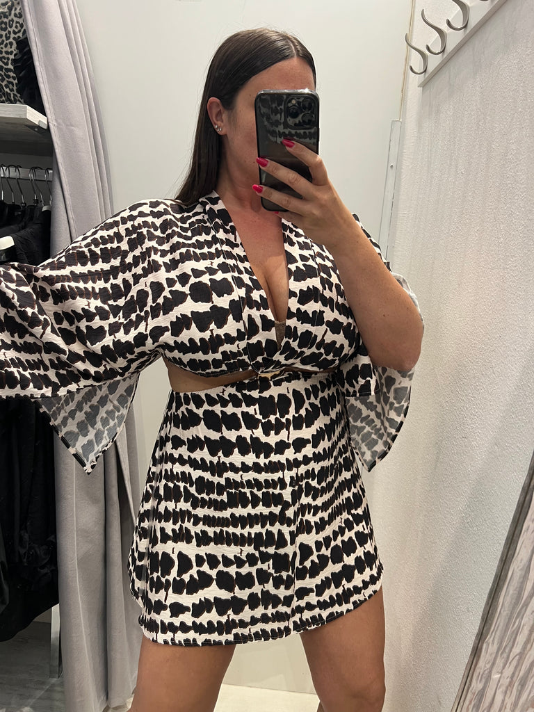 🚨HaveOne•Abitino cut-out stampa simil animalier