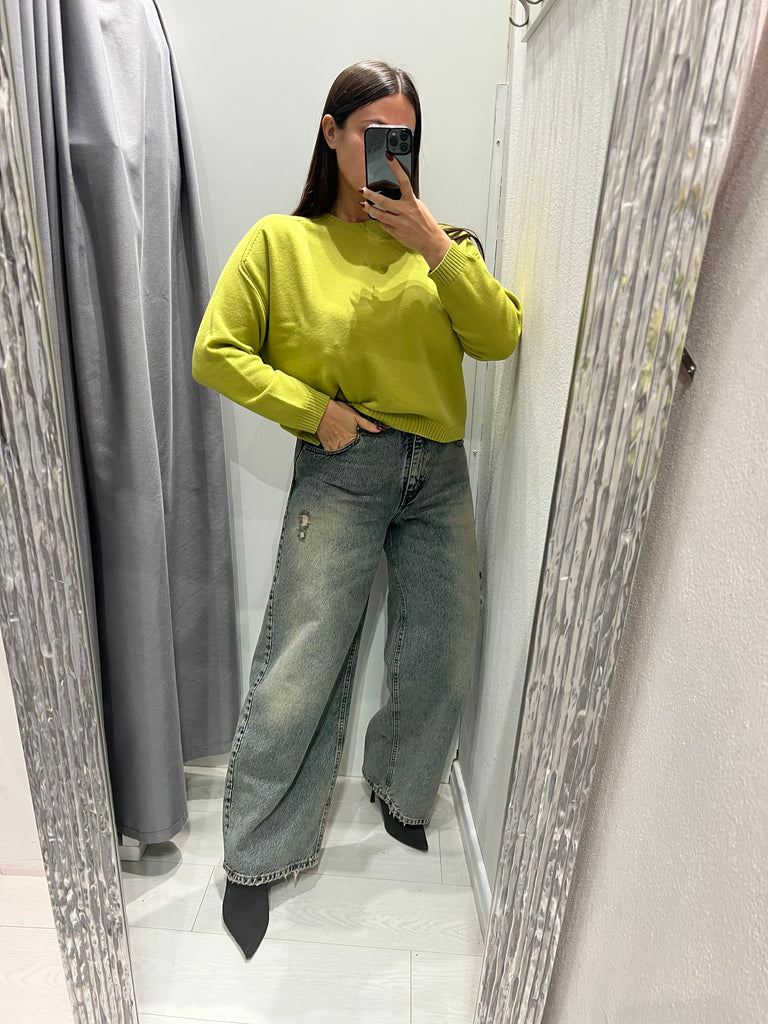 ViCOLO•Maglioncino scatoletta spalla scesa•Più colori