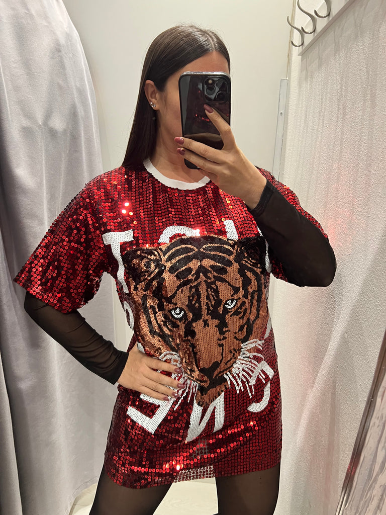 KONTATTO•Abitino paillettes tigre