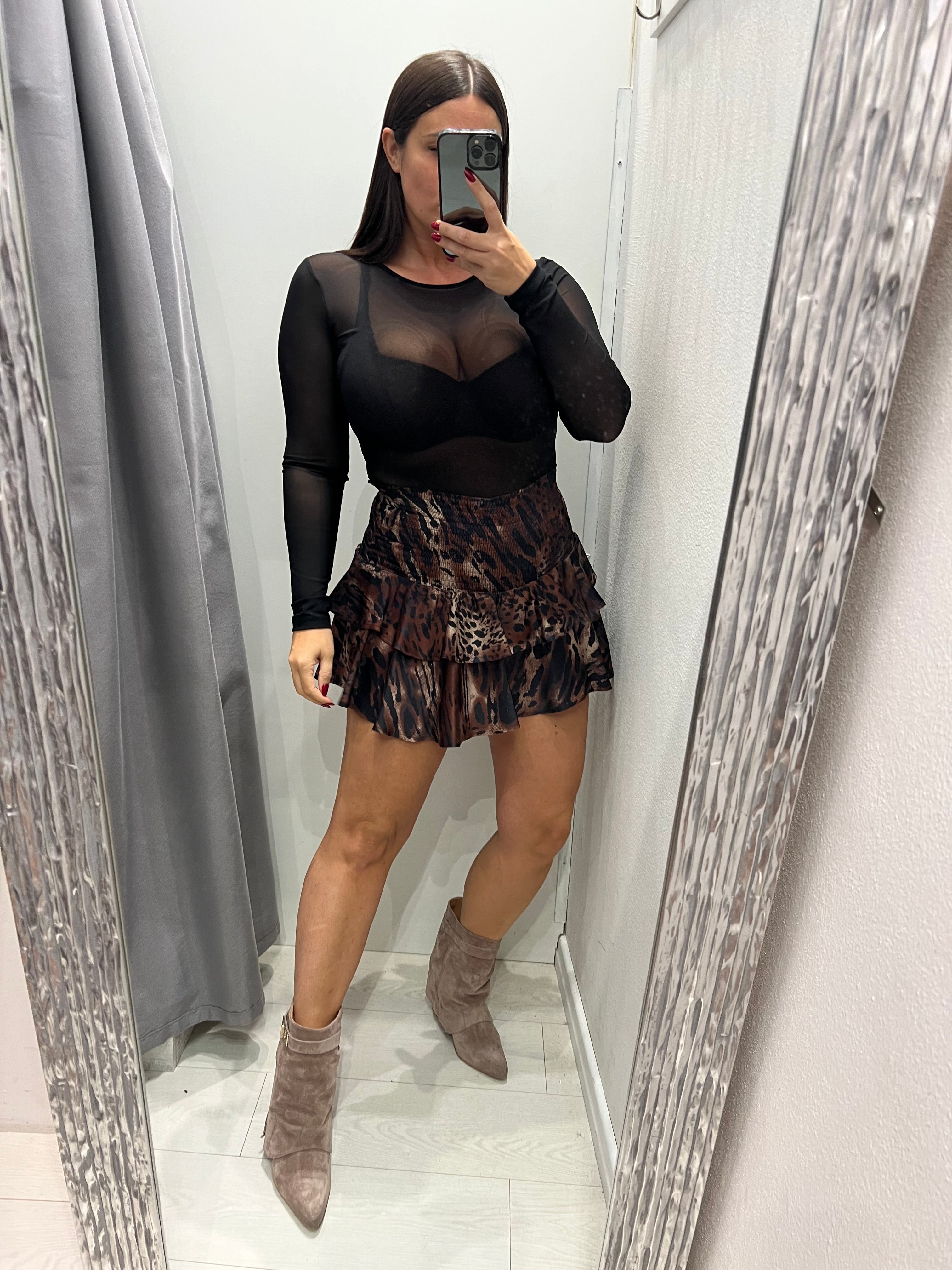 ViCOLO•Gonna pantaloncino balze stampa zebrata Maison Malé