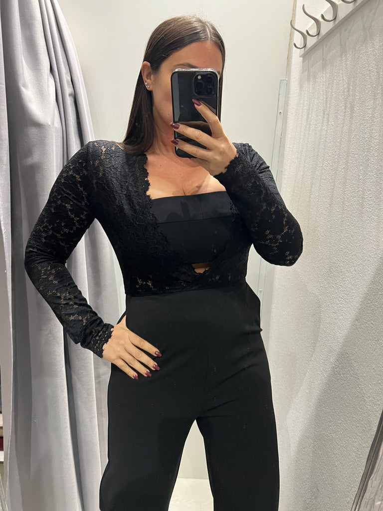 IMPERIAL•Tuta intera jumpsuit con pizzo
