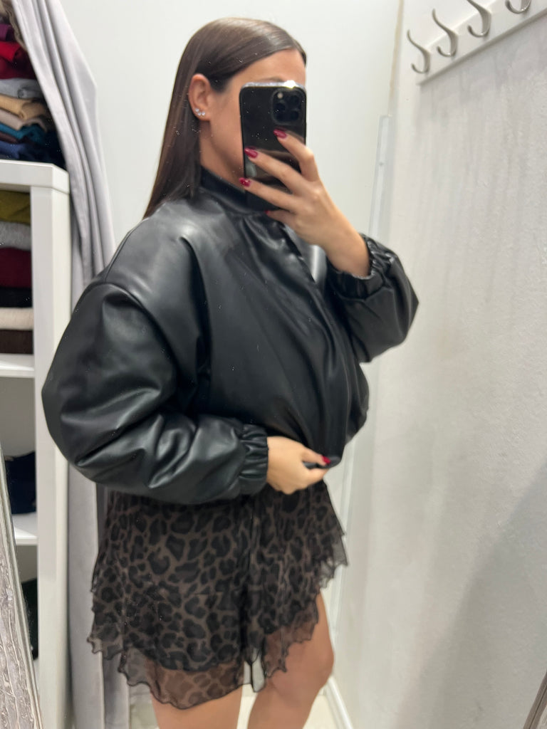 ViCOLO•Bomber in ecopelle nero
