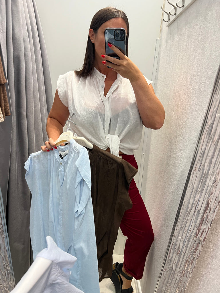 🚨HaveOne•Camicia alette in mussola bianco