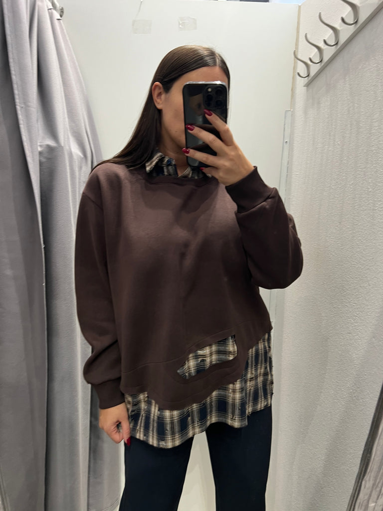 ViCOLO•Felpa combinata con camicia
