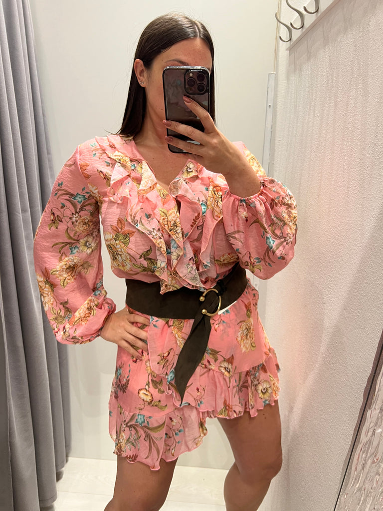 ViCOLO•Camicia volant floreale lyocell
