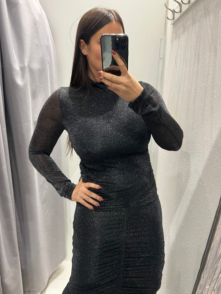 LUMINA•Abito drappeggiato lurex