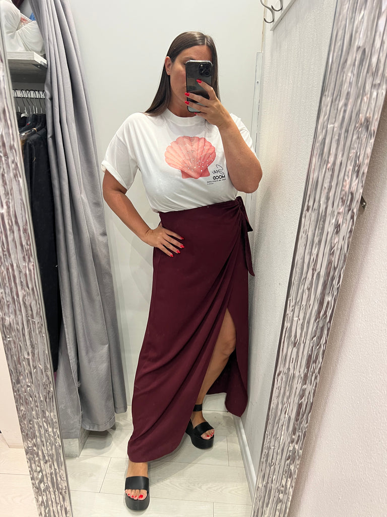 MSS💥HaveOne•Gonna lunga pareo bordeaux india