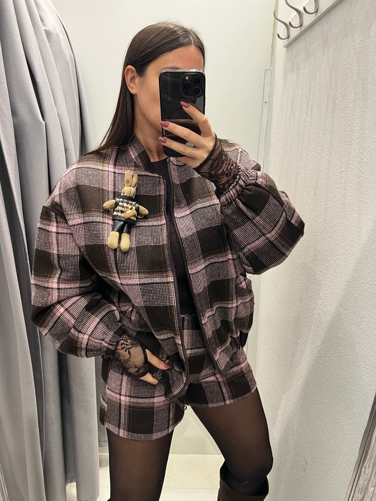 Philia Loft•Shorts check rosa/moro