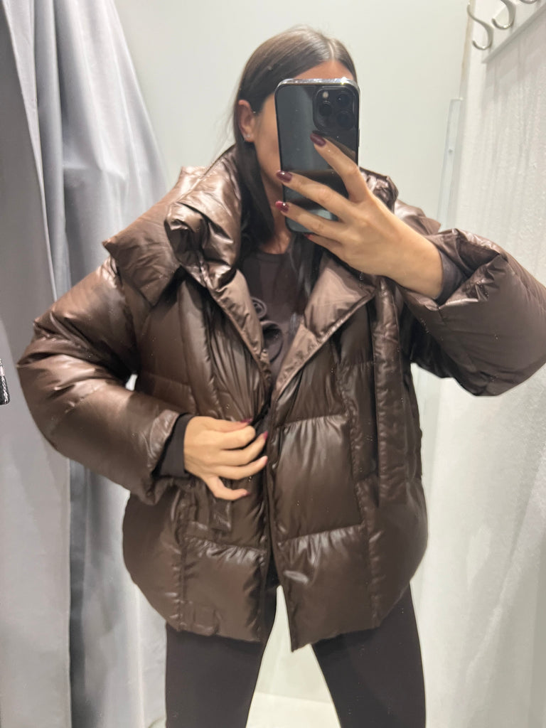 ViCOLO•Giubbino piumino con cappuccio bottoni calamita