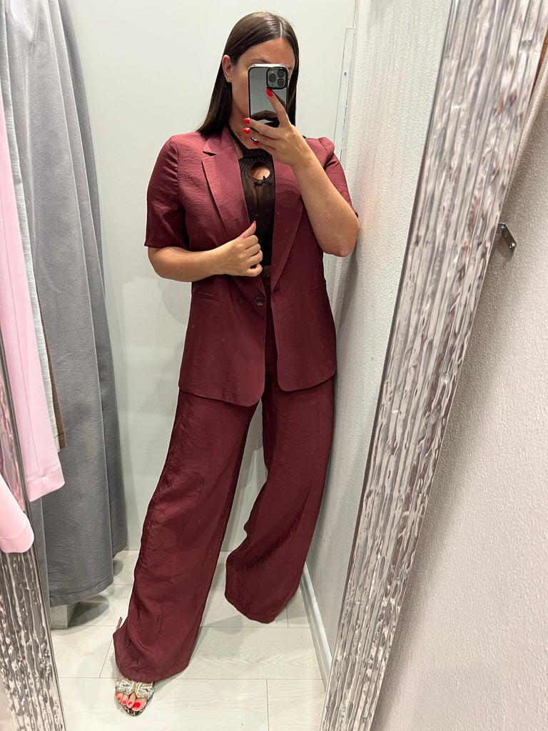 MSS💥HaveOne•Giacca leggerissima manica corta•India bordeaux