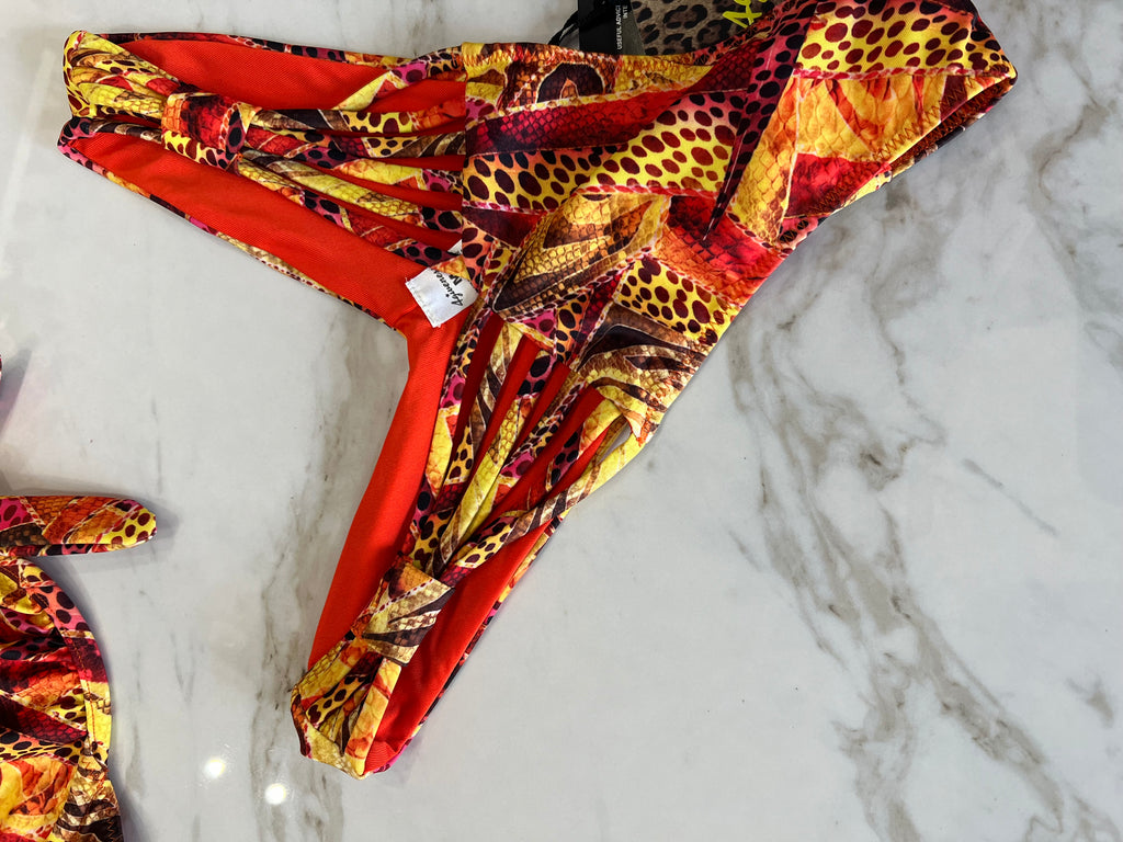 🚨4giveness-Bikini triangolo ferretto e slip a V Party Zebra