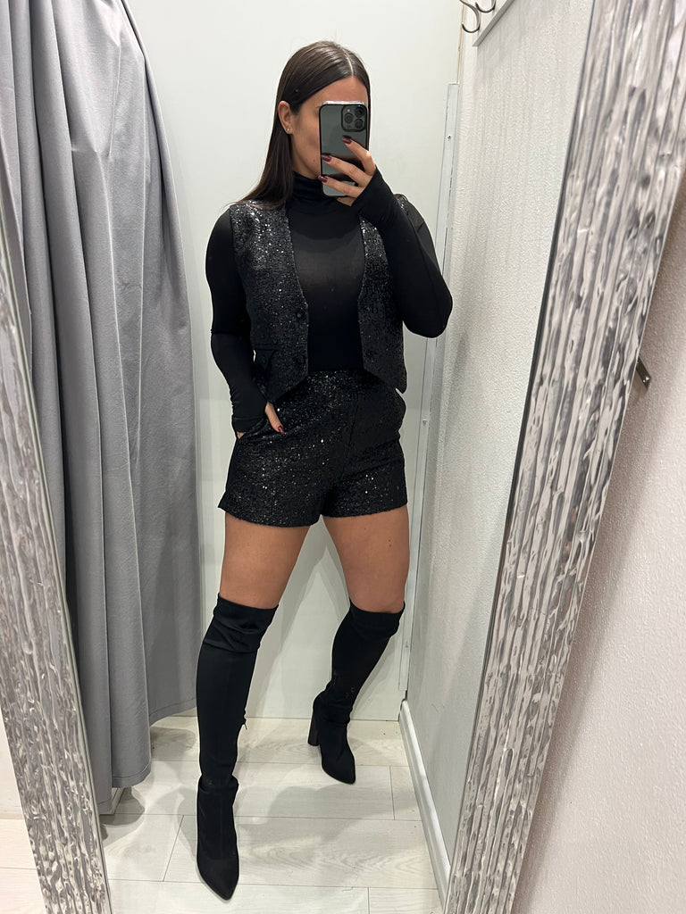 IMPERIAL•Shorts paillettes retro tessuto