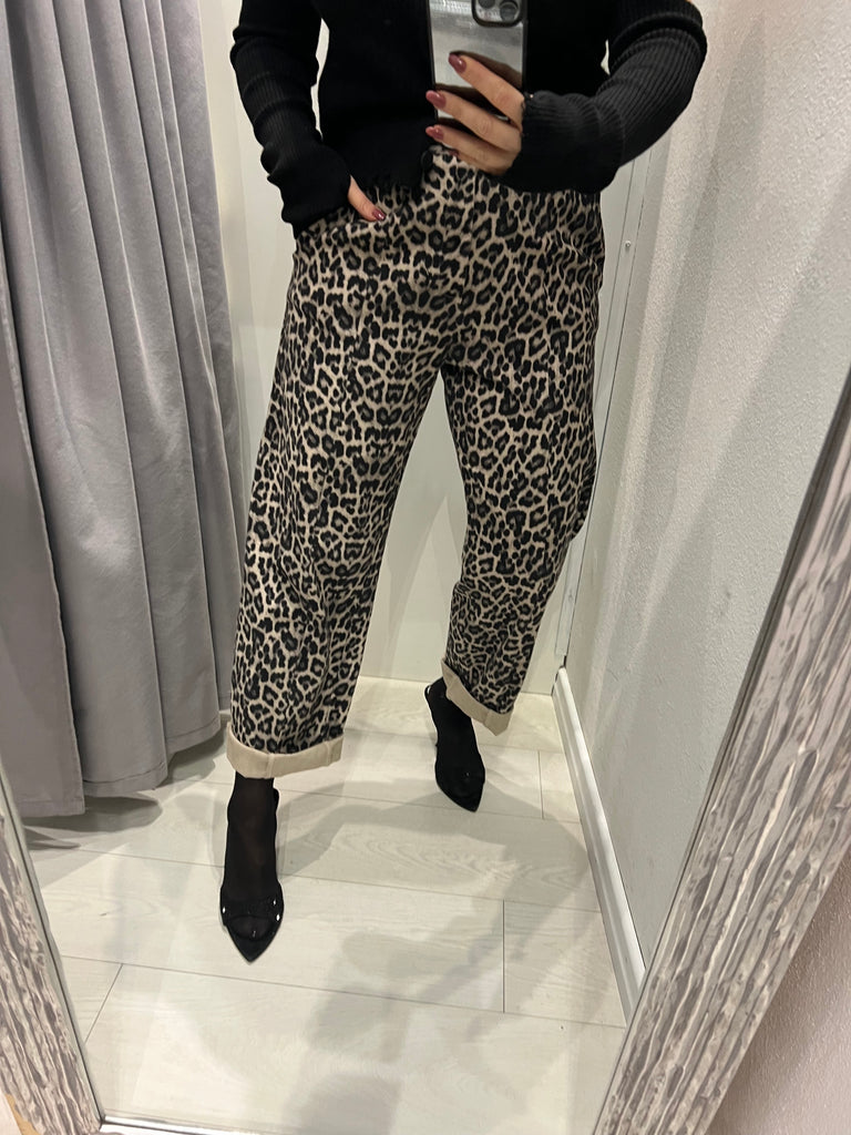 HaveOne•Pantalone maculato gamba dritta