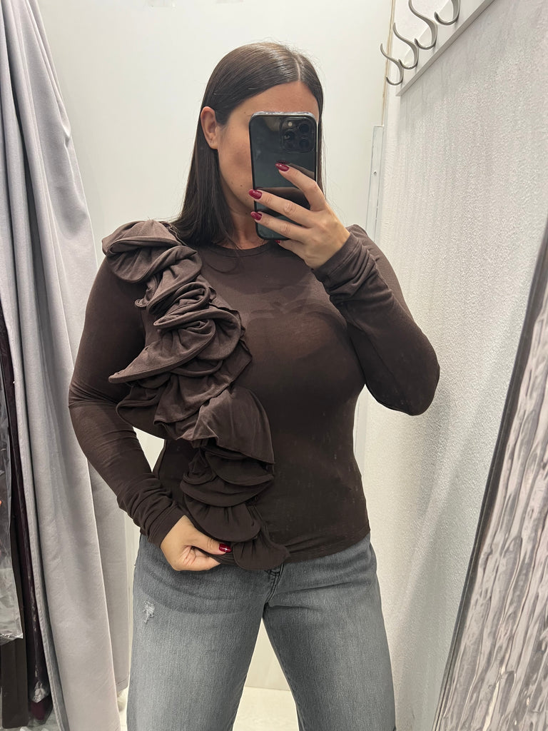 IMPERIAL•Maglia con rouches tessuto soft touch
