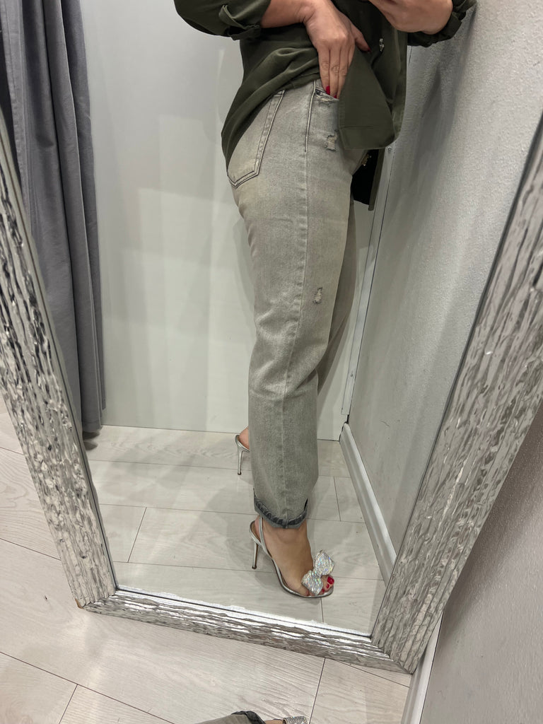 ViCOLO•Jeans Zoe bottoni gioiello lavaggio sabbiato