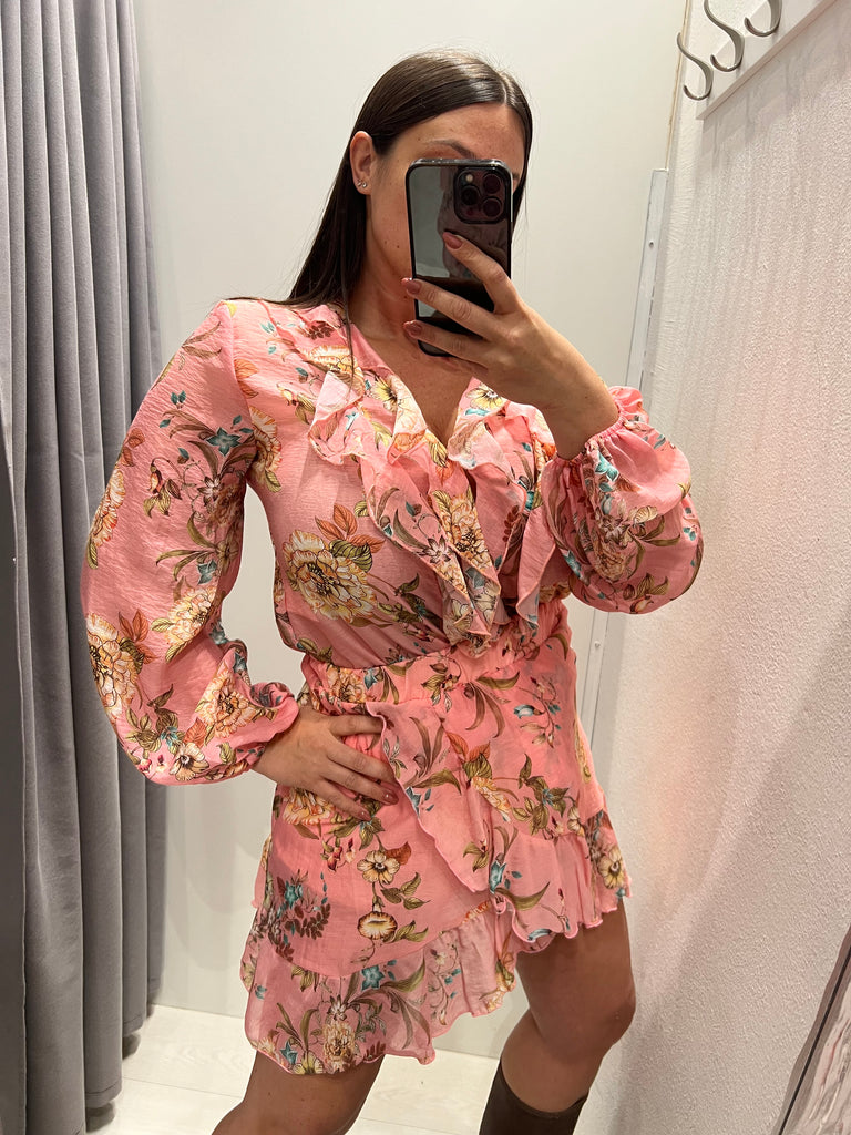 ViCOLO•Camicia volant floreale lyocell