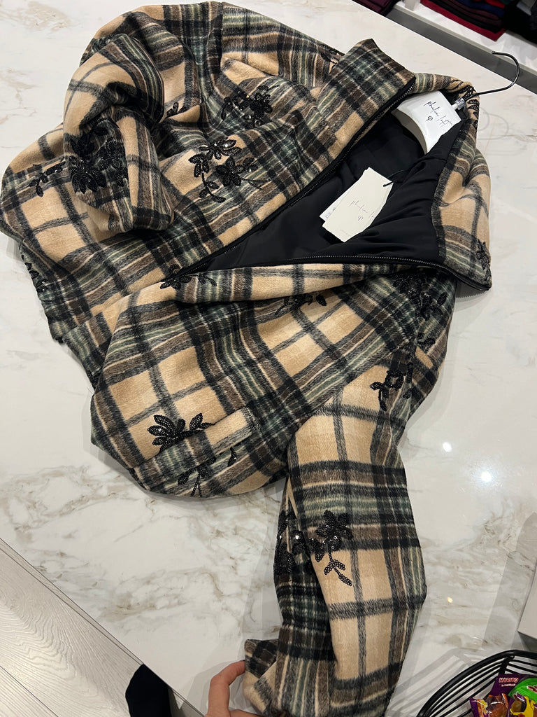 Philia Loft•Bomber check ricamo paillettes