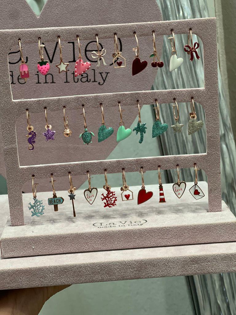 La Vie•Orecchino singolo ad anello con charm•Scegli il tuo