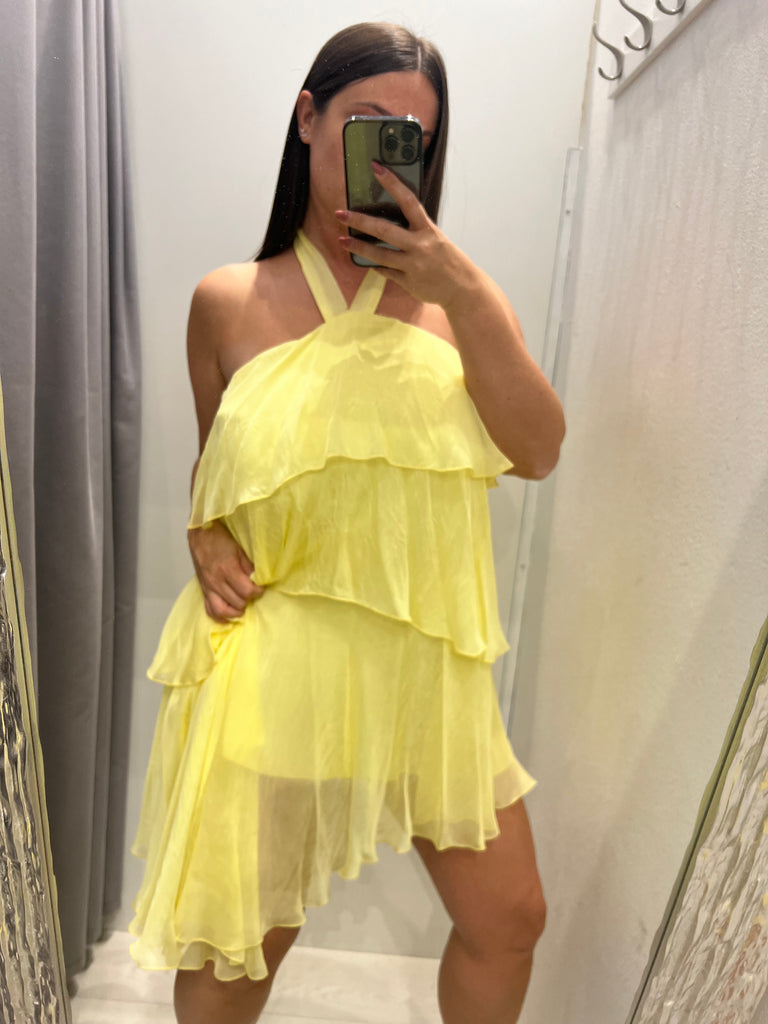 🚨HaveOne•Abitino seta a balze•Giallo
