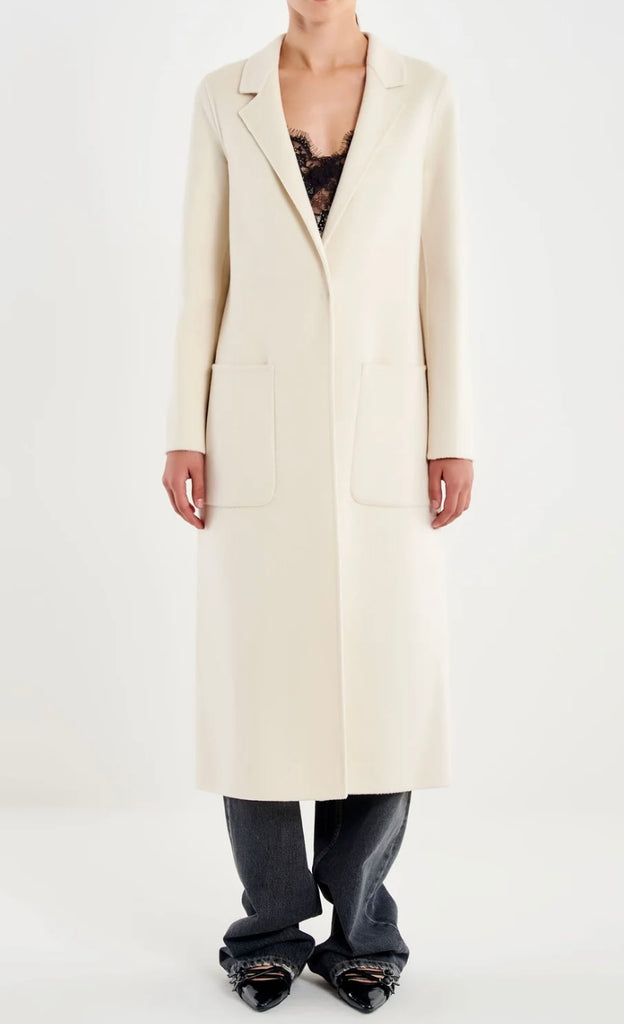 ViCOLO•Cappotto handmade monopetto panna