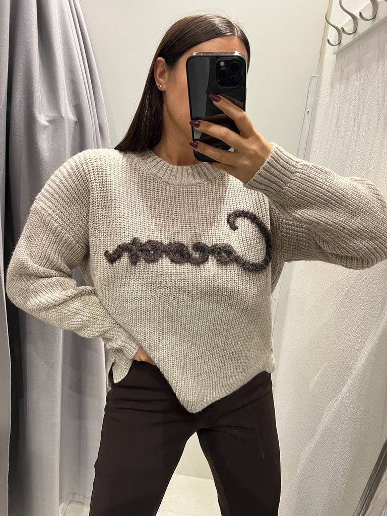 LUMINA•Maglione casciá scritta Cocoon