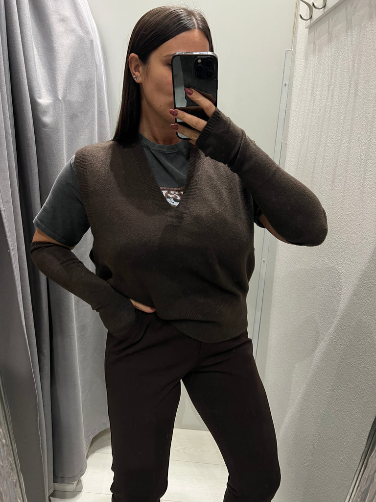 BLK30 HaveOne•Gilet scollo V con manicotti•Più colori