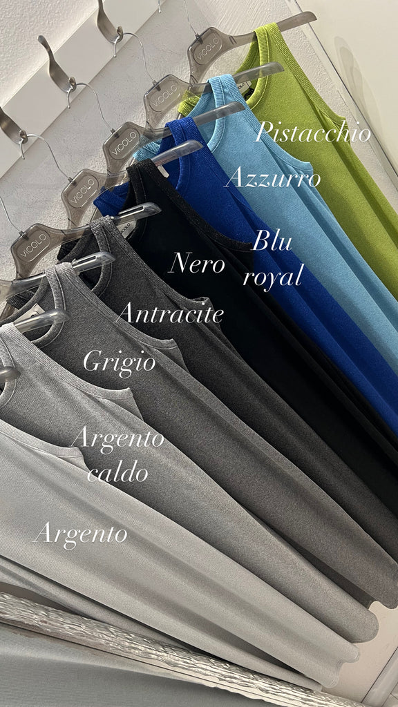 ViCOLO•Abito elasticizzato a costine con lurex•Più colori