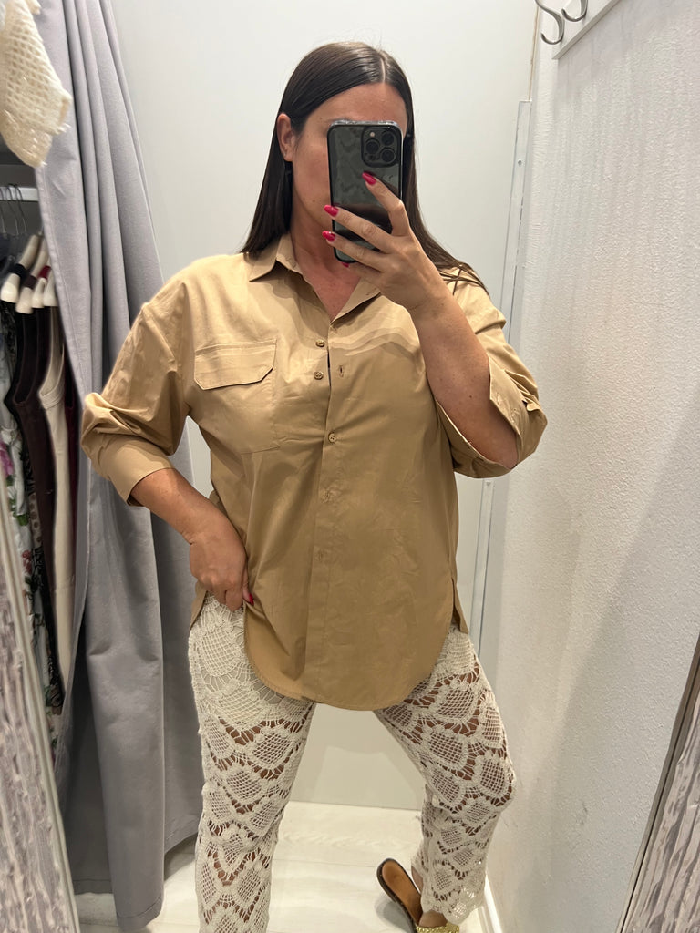 MSS💥ViCOLO•Camicia over in cotone•Cammello