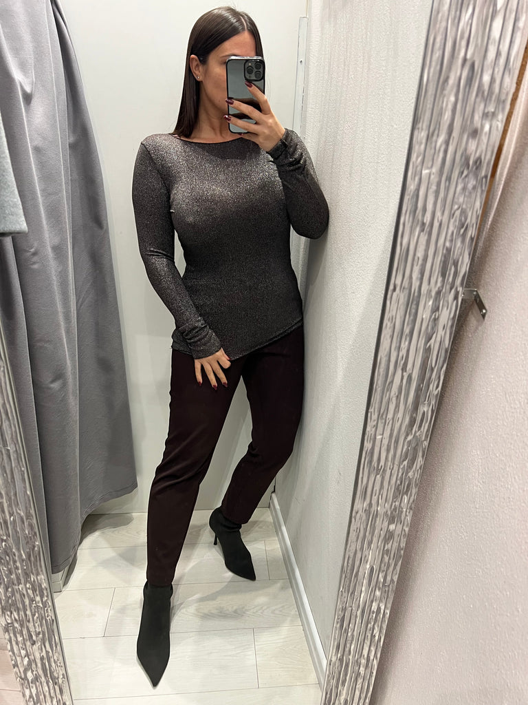 Susy Mix•Maglia elasticizzata scollo barca lurex•Più colori