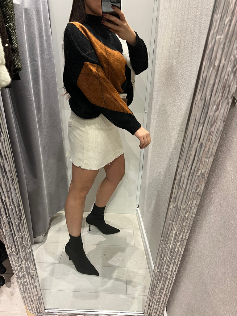 HaveOne•Gonna costina di velluto Burro