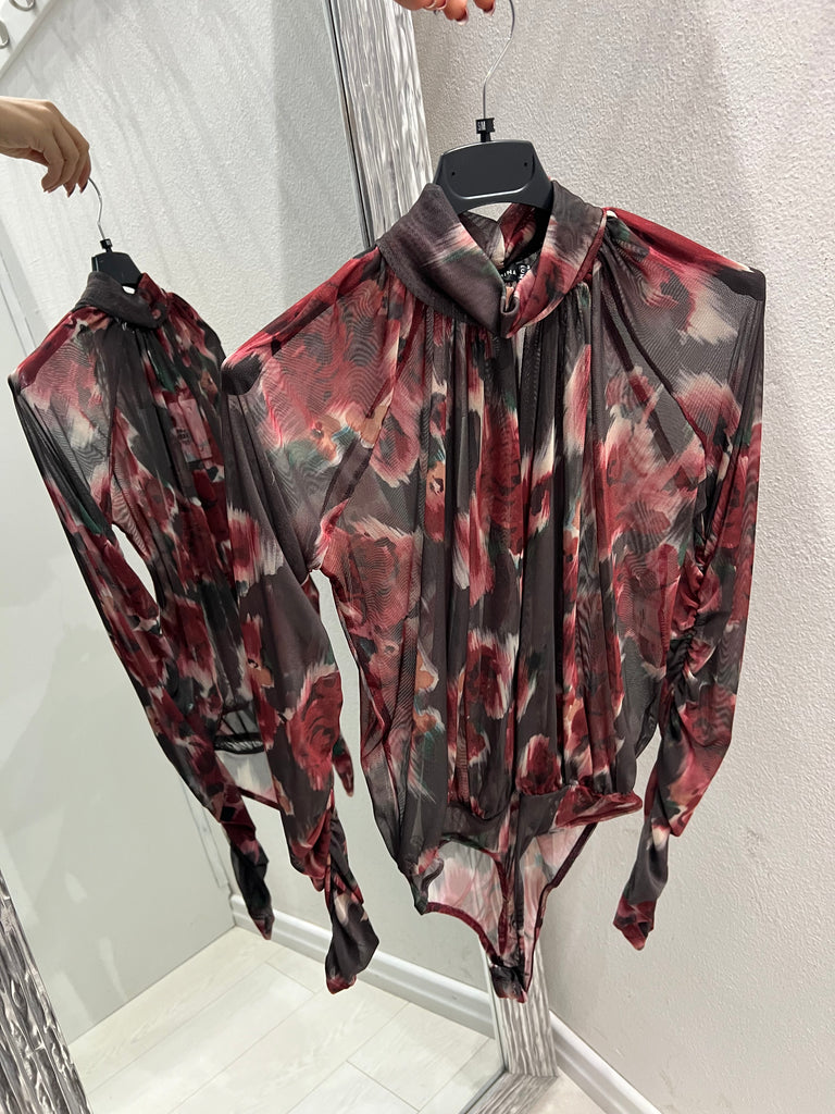 LUMINA•Body fiori ciliegia base moro