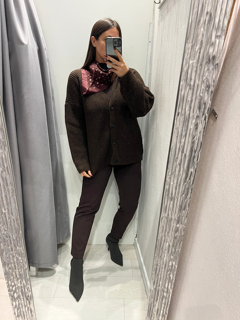 BLK30 LUMINA•Cardigan over con foulard•Più colori