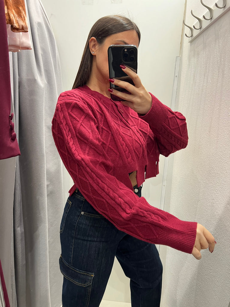 🚨LUMINA•Maglioncino crop trecce asimmetrico rotture•Piu colori