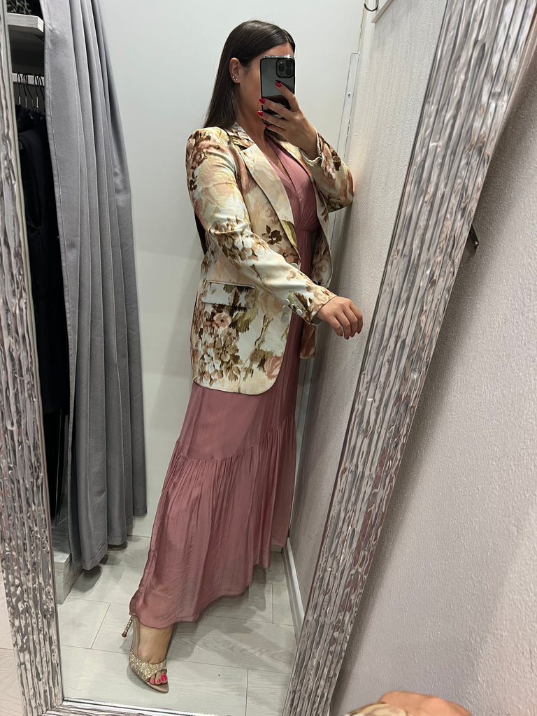 🚨ViCOLO•Giacca floreale blush/militare taglio morbido