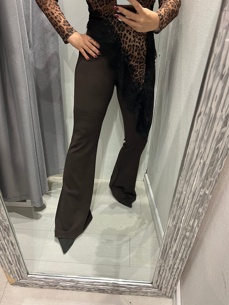 HaveOne•Pantalone leggings moro a zampa punto milano