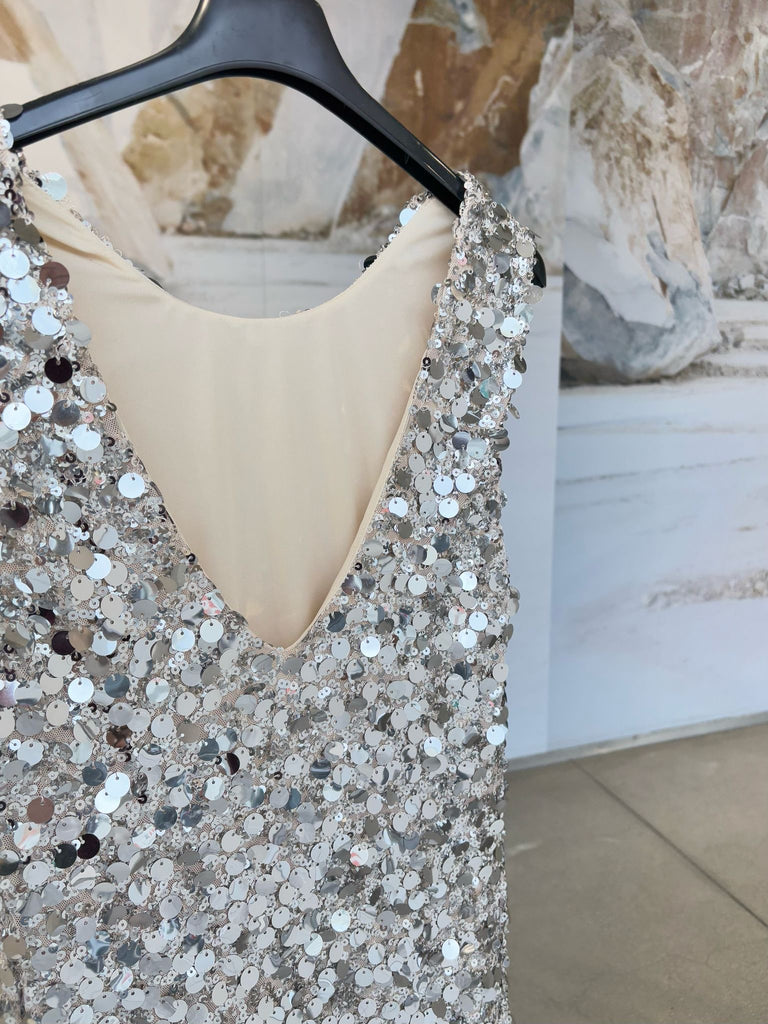 IMPERIAL•Abitino paillettes argento