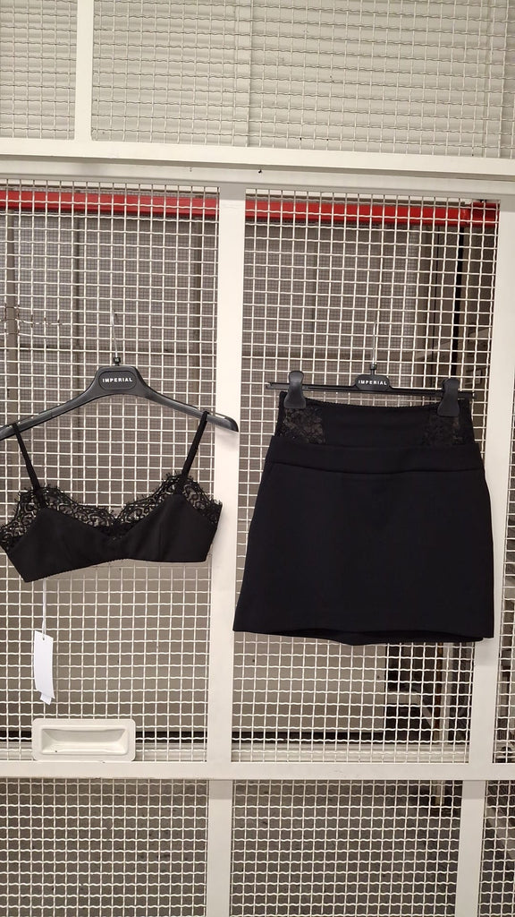 IMPERIAL•Gonna nero fascia pizzo Garçon