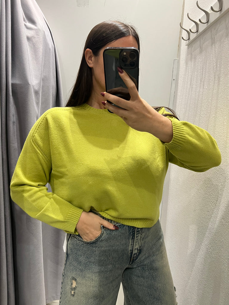 ViCOLO•Maglioncino scatoletta spalla scesa•Più colori