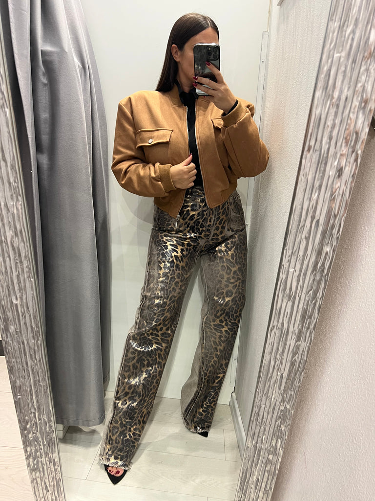 HaveOne•Bomber scamosciato cuoio