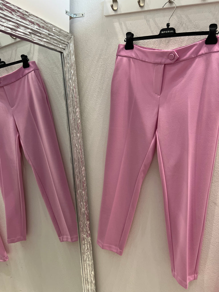 IMPERIAL•Pantalone Barbie Candy a sigaretta con fascia raso in vita