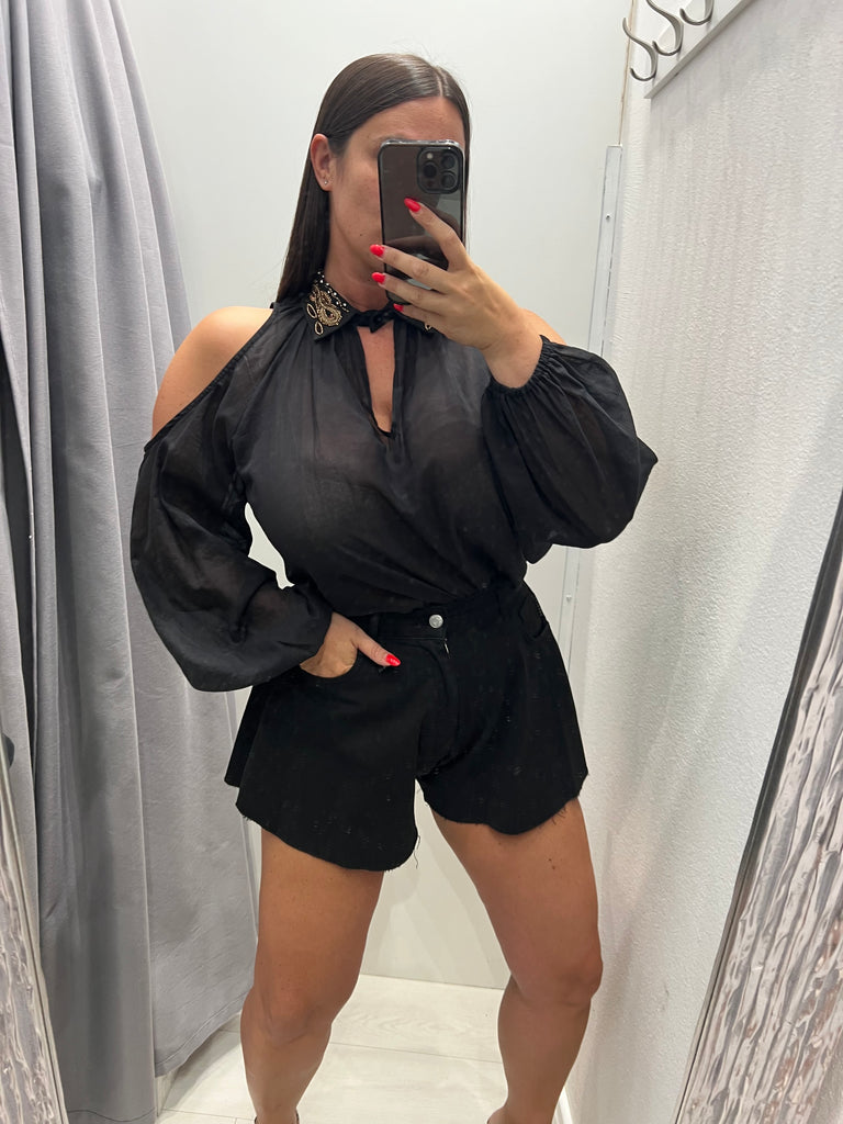 MSS💥HaveOne•Shorts farfalla nero