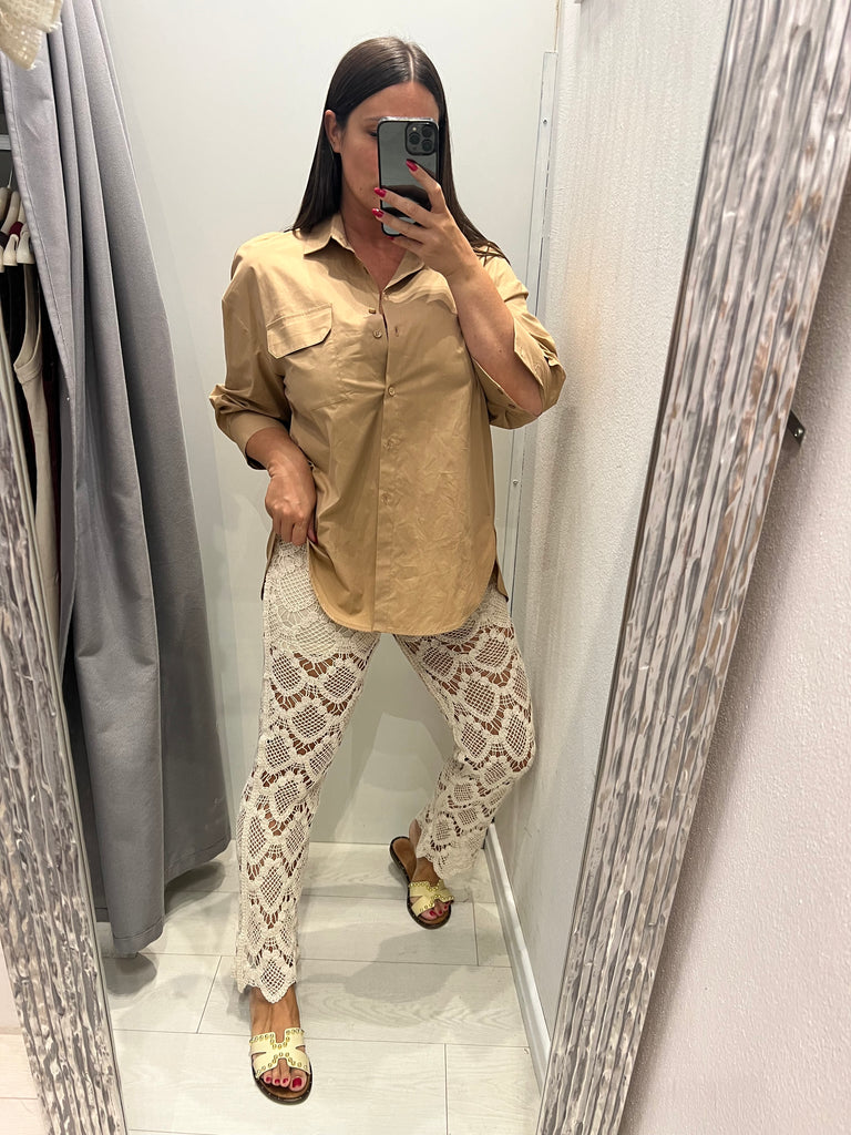 MSS💥ViCOLO•Camicia over in cotone•Cammello