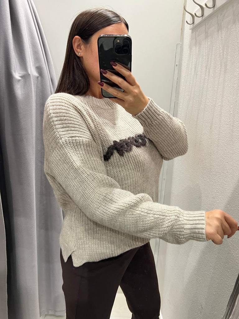 LUMINA•Maglione casciá scritta Cocoon