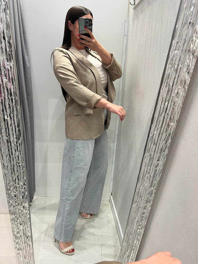 ViCOLO•Jeans palazzo straight grigio Mia