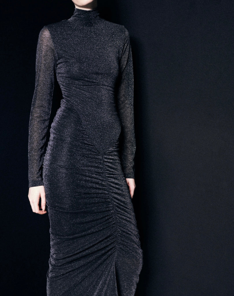 LUMINA•Abito drappeggiato lurex