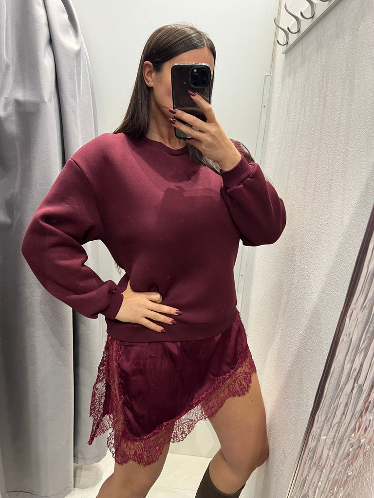 LUMINA•Abitino felpa e finale raso pizzo•Più colori